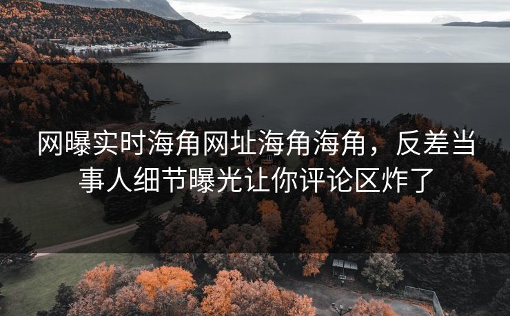 网曝实时海角网址海角海角,反差当事人细节曝光让你评论区炸了