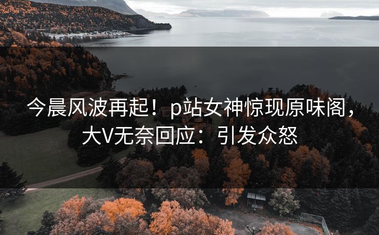 今晨风波再起！p站女神惊现原味阁，大V无奈回应：引发众怒